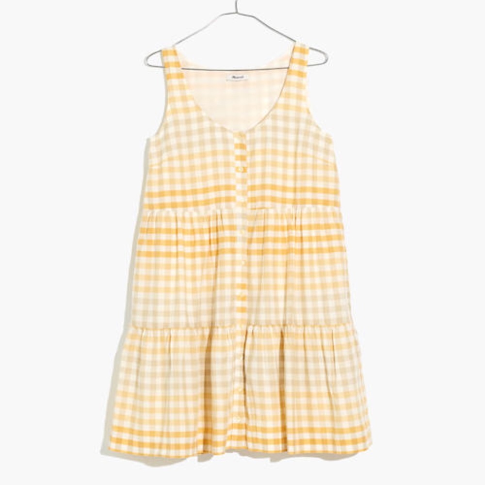 Button-Front Tiered Mini Dress